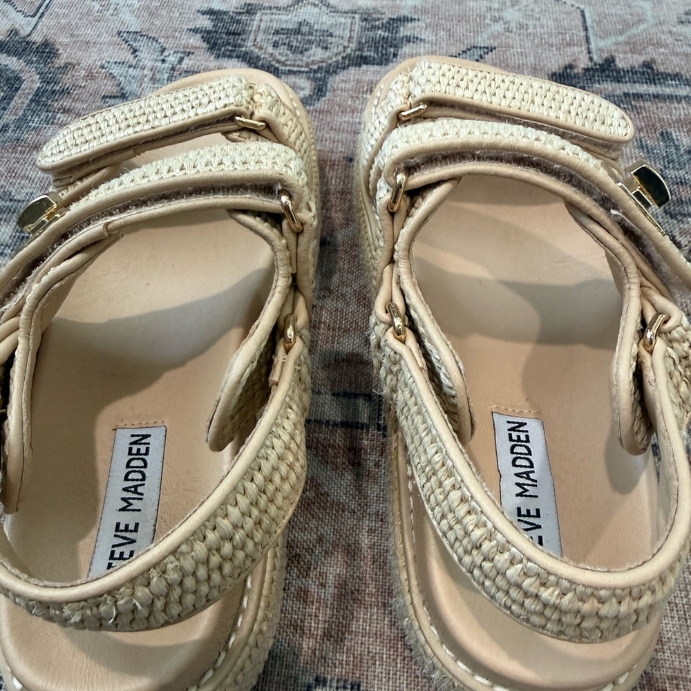 Steve Madden Bigmona Raffia Platform Sandal - Picture 4 of 12
